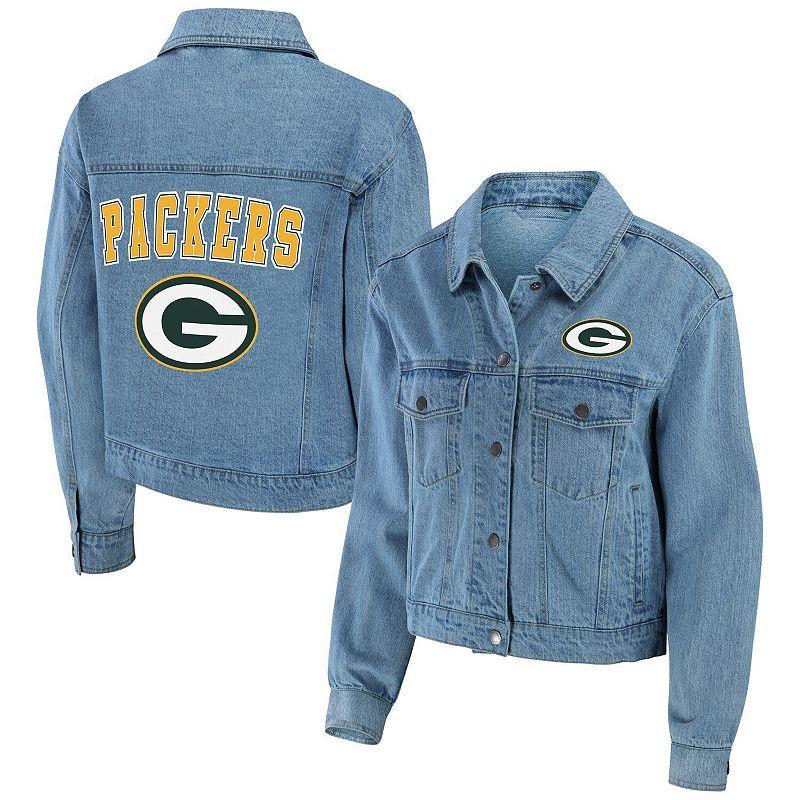 Womens WEAR by Erin Andrews Green Bay Packers Full-Snap Denim Jacket Product Image