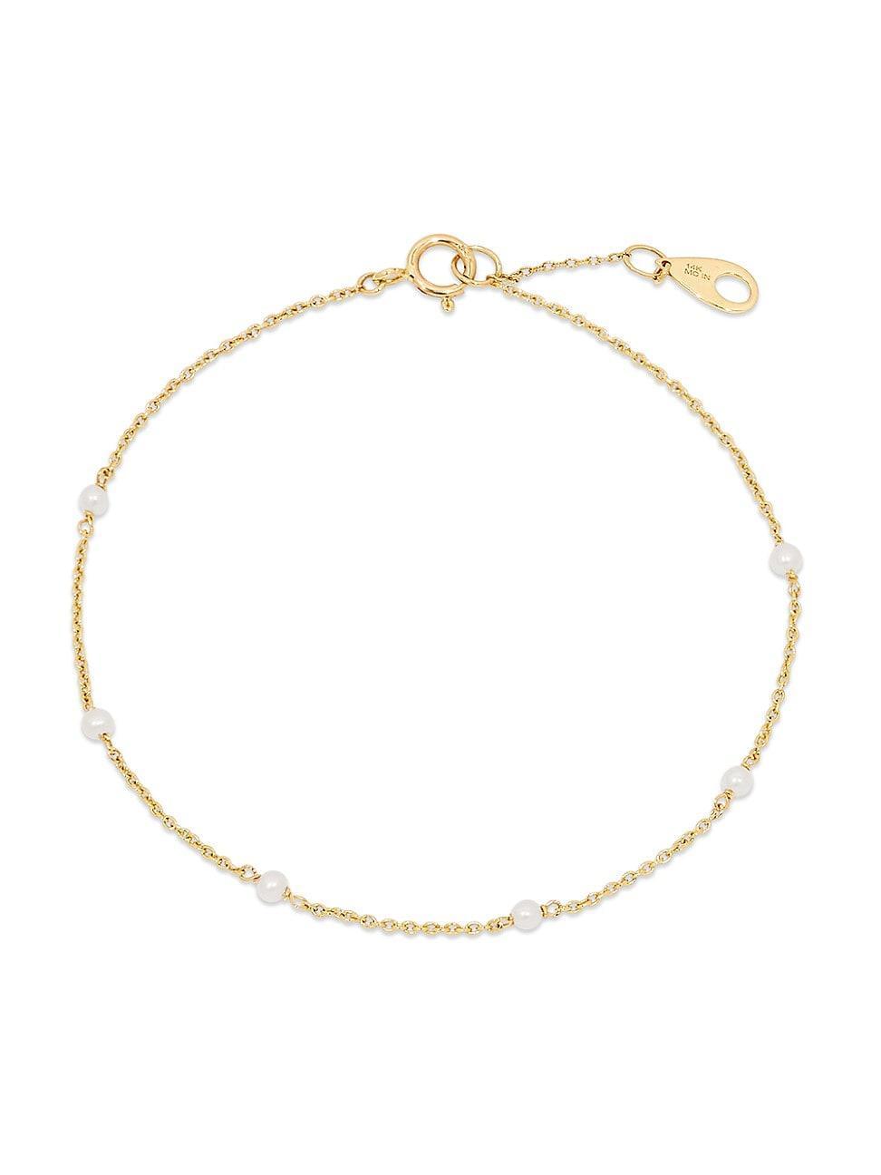 Womens Laurel 14K Yellow Gold & Freshwater Pearl Bracelet Product Image