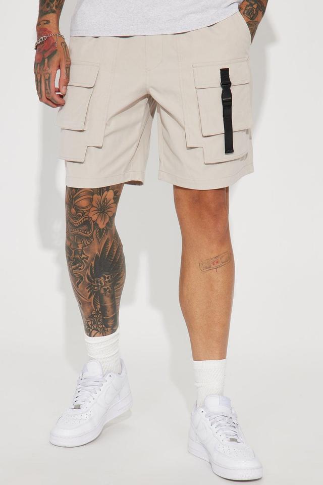 All Cap Utility Nylon Cargo Shorts - Grey Product Image