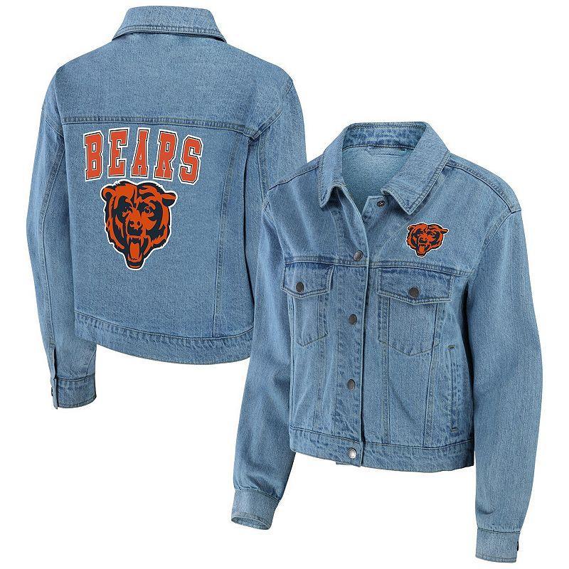 Womens WEAR by Erin Andrews Chicago Bears Full-Snap Denim Jacket Product Image