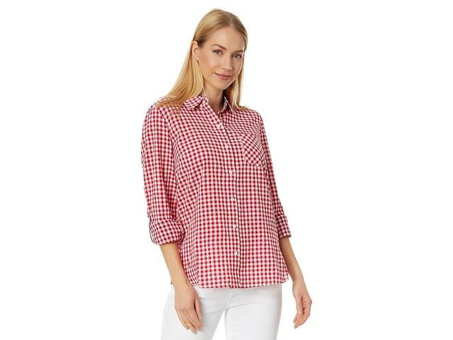 Tommy Hilfiger Roll Tab - Gingham (Scarlet/Bright White) Women's Clothing Product Image