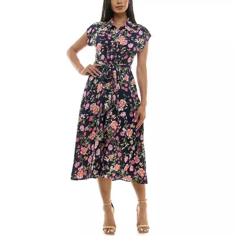 Womens Nina Leonard Collared Button Front Dress Product Image