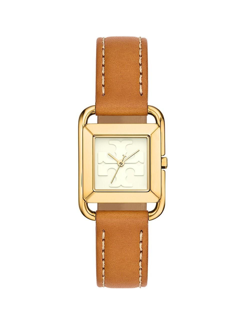 Tory Burch The Miller Square Leather Strap Watch, 24mm Product Image