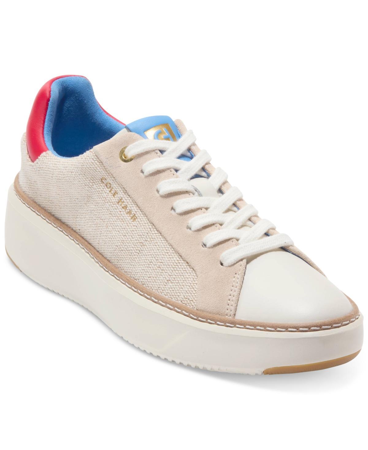 Cole Haan Womens Topspin Lace-Up Leather Platform Sneakers Product Image