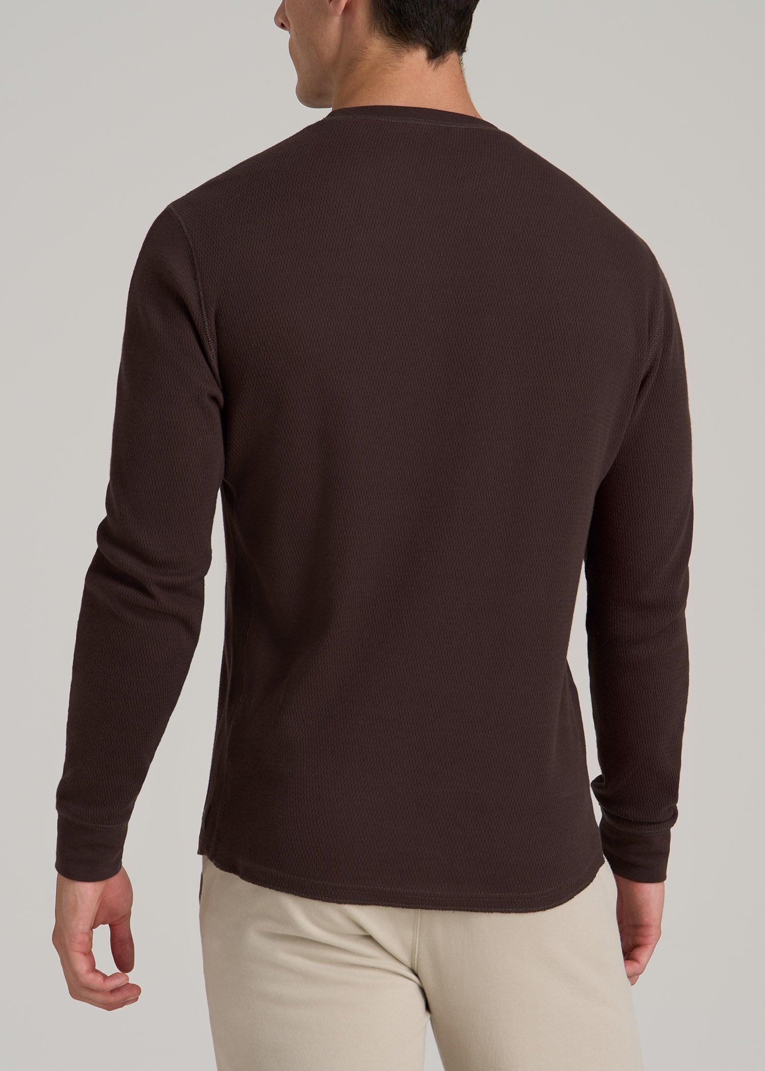 Double Honeycomb Thermal Crewneck for Tall Men in Espresso Male Product Image