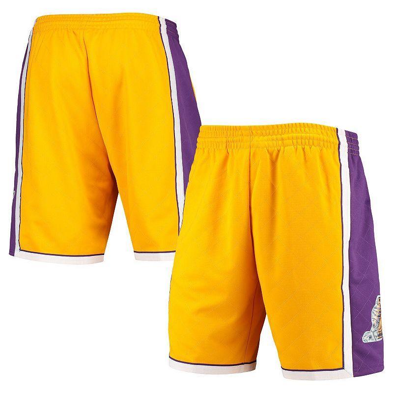 Mens Mitchell & Ness Gold Los Angeles Lakers 2009 Hardwood Classics 75th Anniversary Swingman Shorts Product Image