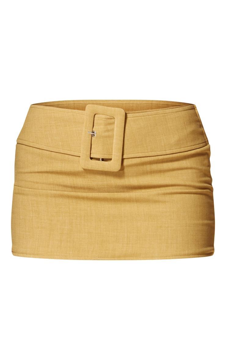 PLT Label Mustard Belt Detail Low Rise Micro Mini Skirt Product Image