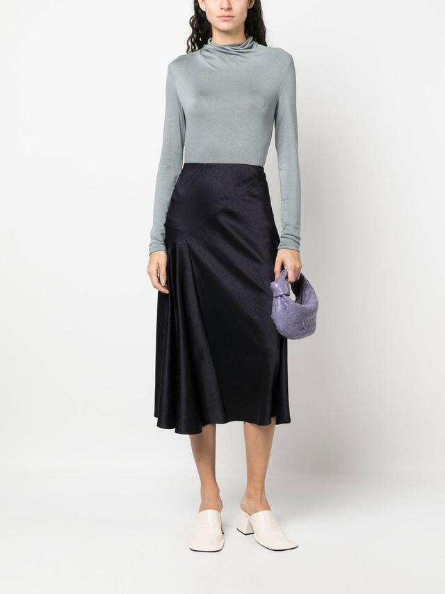 VINCE Draped Slip Skirt In Blue Product Image