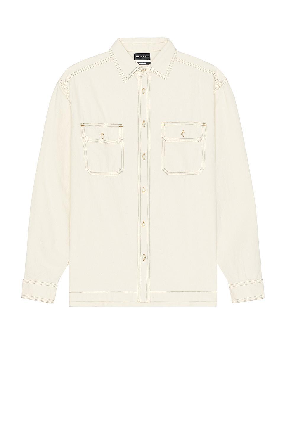 JOHN ELLIOTT Princeton Work Shirt Cream. (also in L). Product Image