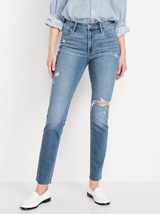 High-Waisted Wow Straight Jeans for Women Product Image