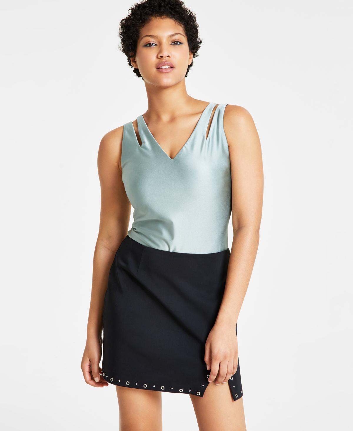 Bar Iii Womens V-Neck Cut-Out Bodysuit, Created for Macys Product Image