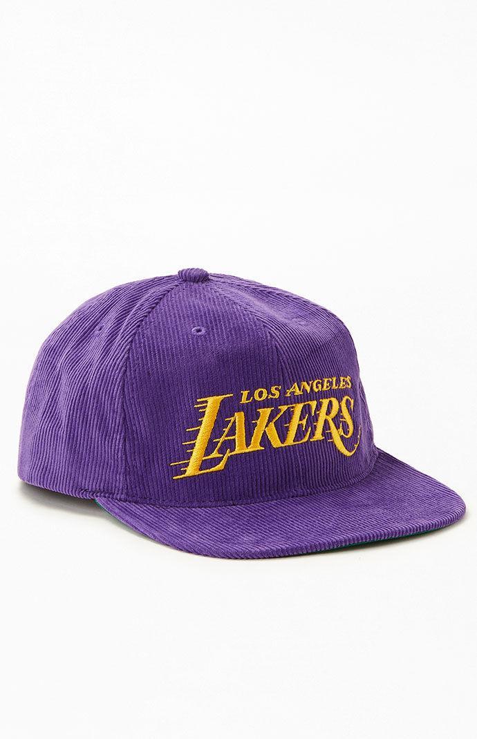 Mitchell & Ness LA Lakers Corduroy Snapback Hat Product Image