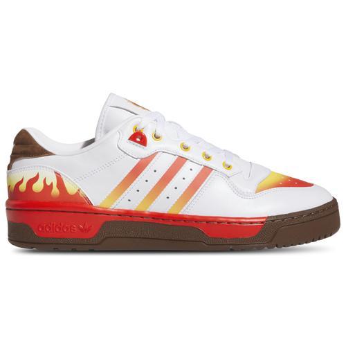 adidas Mens Rivalry Low Demon Slayer - Basketball Shoes White/Red/Crew Yellow Product Image