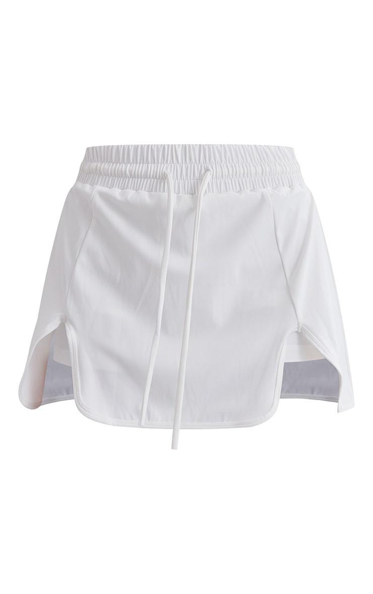 White Sculpt Toggle Waist Split Front Gym Skort Product Image