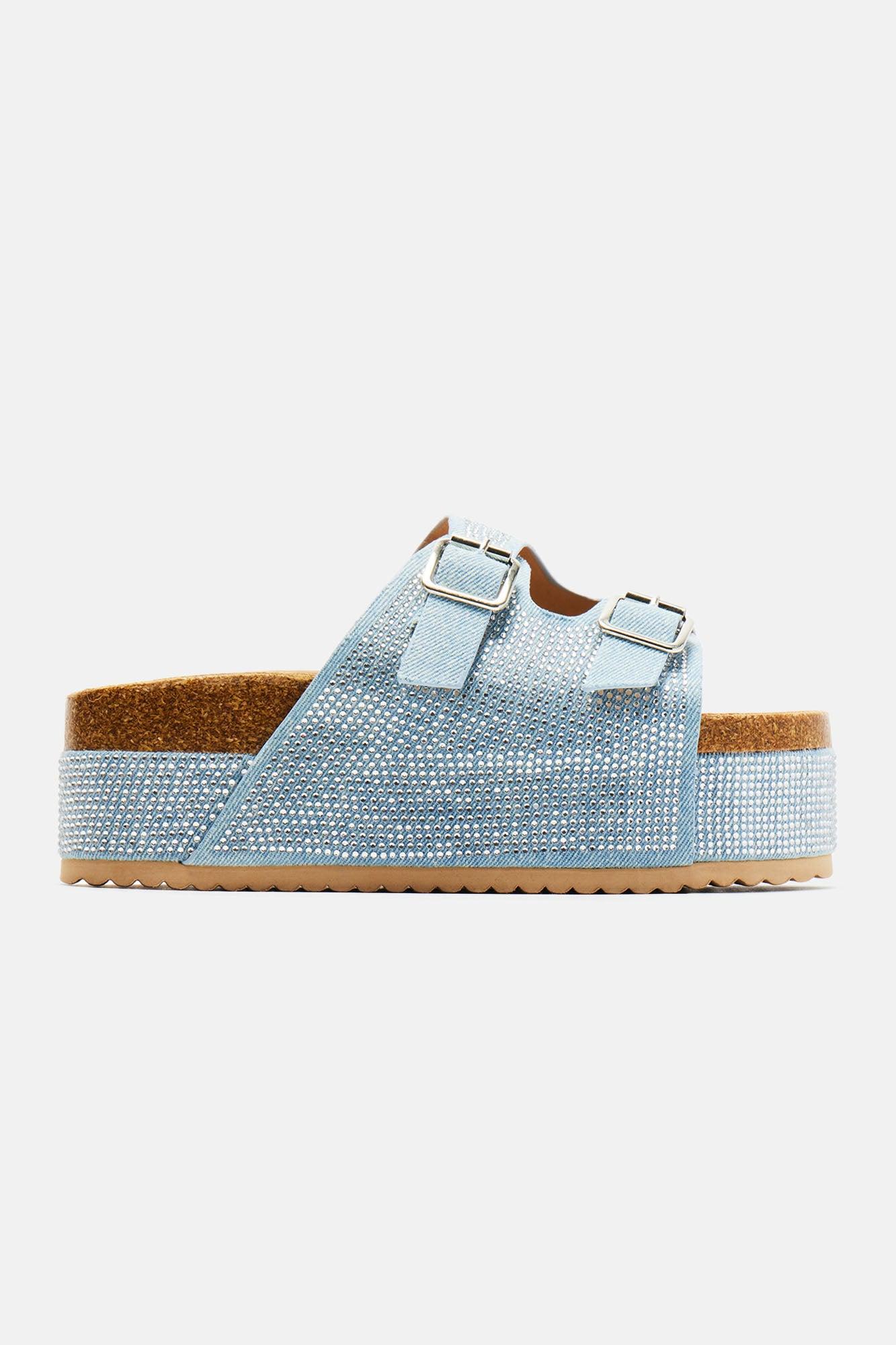 Not Going Anywhere Flatforms - Denim Product Image