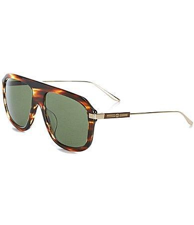 Gucci Mens Back to Web 57mm Havana Shield Sunglasses Product Image