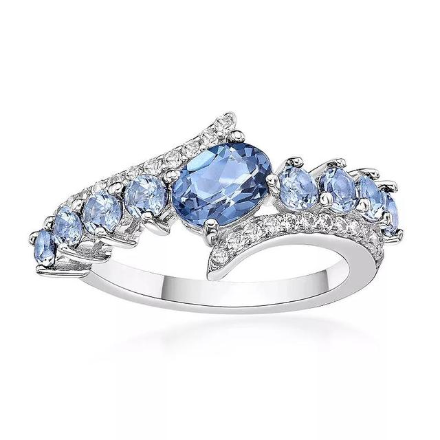 Gemminded Sterling Silver ISQA Blue & White Topaz Ring, Womens Product Image