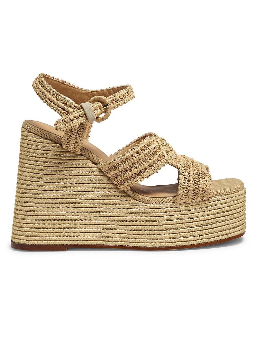 Womens Fiodora Raffia Wedge Sandals Product Image