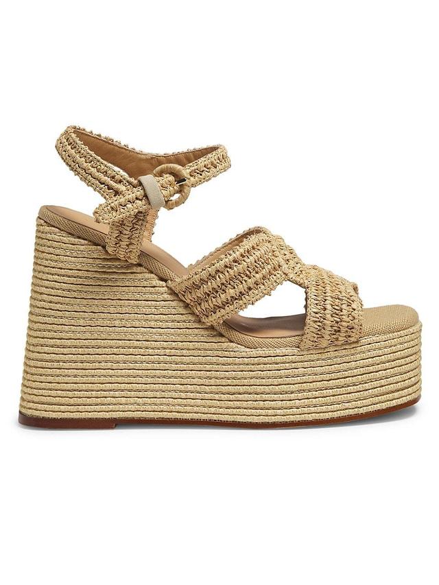 Womens Fiodora Raffia Wedge Sandals Product Image