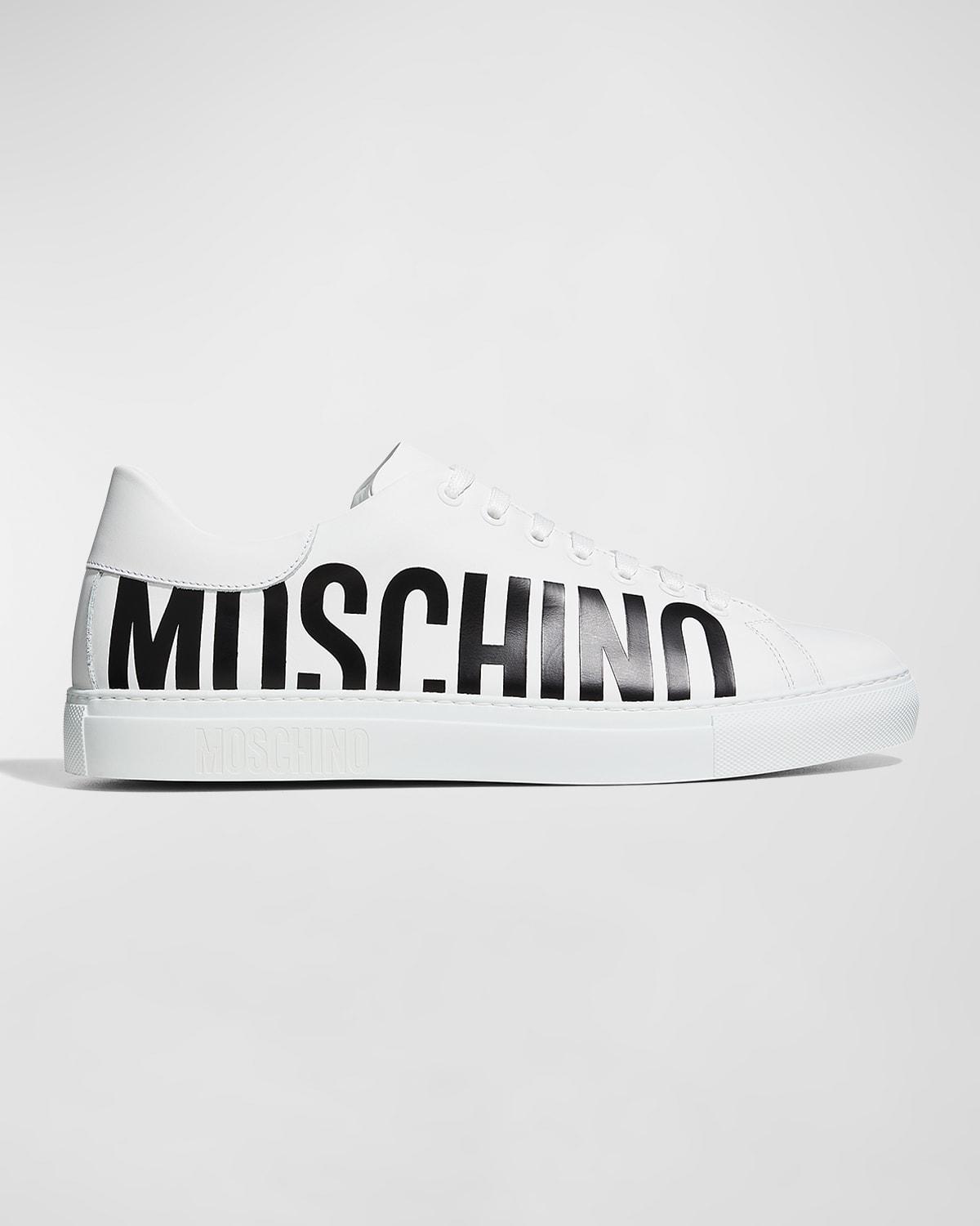 Mens Low-Top Leather Logo Sneakers Product Image