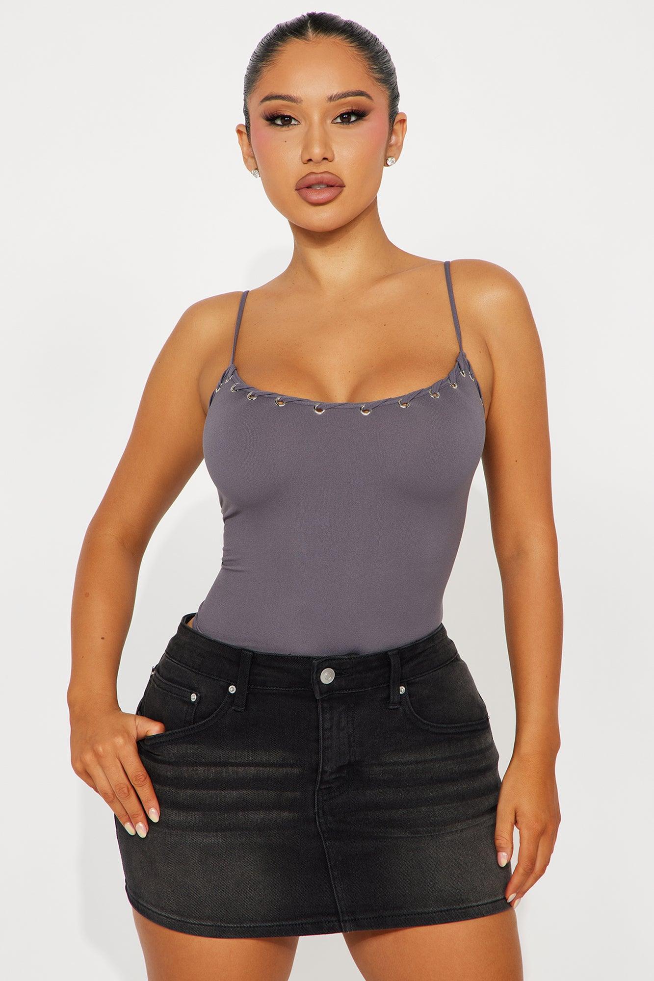 Tamara Seamless Bodysuit - Charcoal Product Image