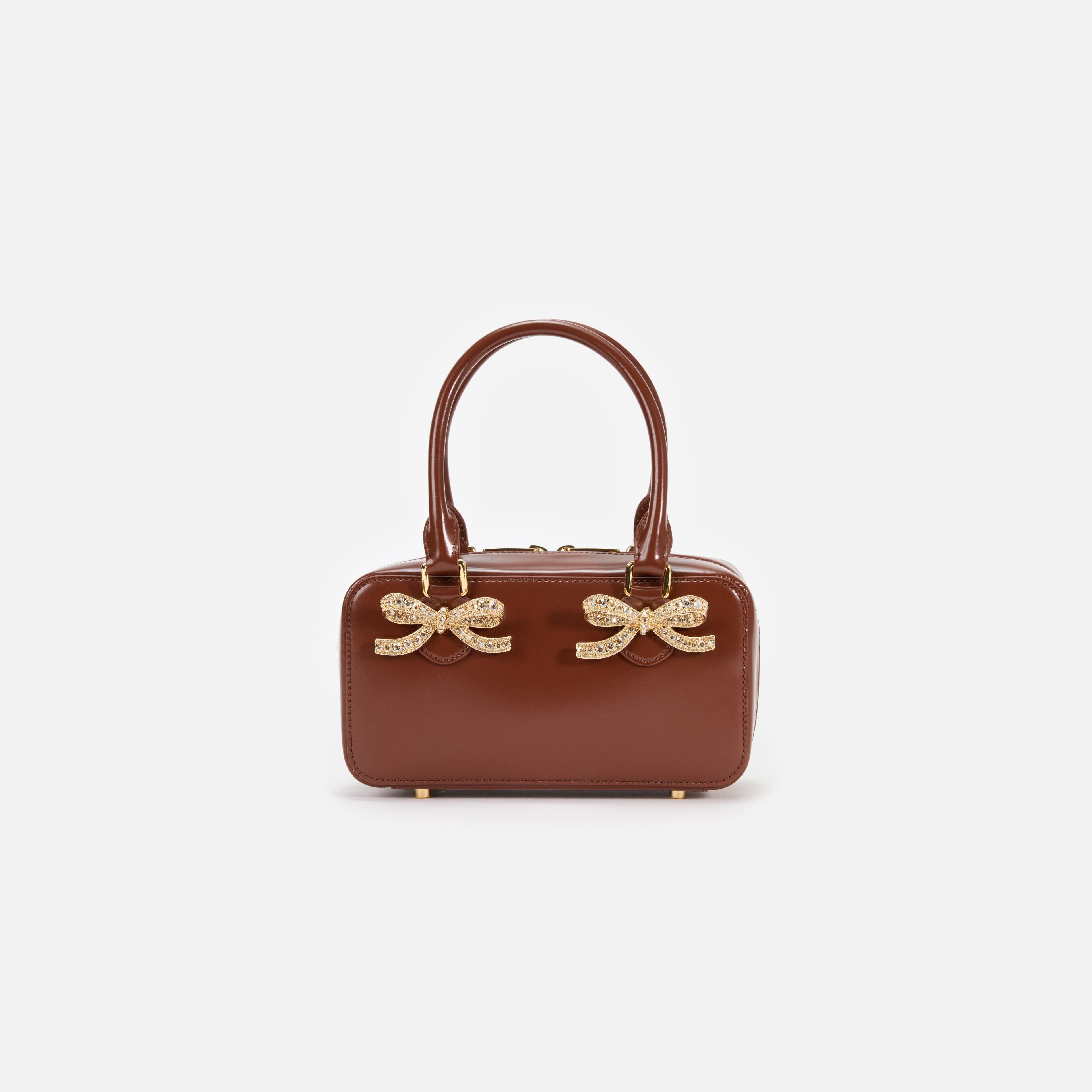 Brown Leather Mini Tote Bag Product Image