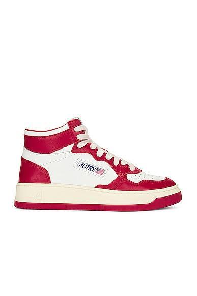 Autry Bicolor Medalist Mid Sneaker Red. (also in 37, 39, 40, 41). Product Image