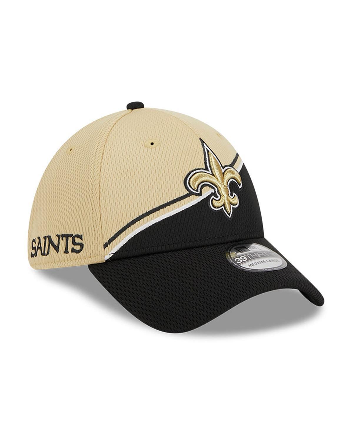 Mens New Era Vegas Gold/Black New Orleans Saints 2023 Sideline 39THIRTY Flex Hat Product Image