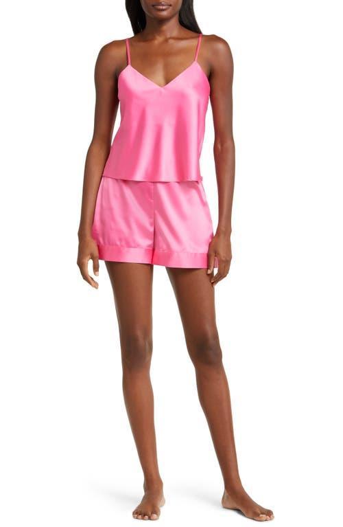 Natori Glamour Satin Tank PJ Set (Pink Grapefruit) Women's Pajama Sets Product Image