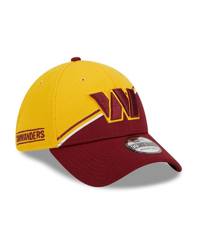 Mens New Era Gold/Burgundy Washington Commanders 2023 Sideline 39THIRTY Flex Hat Product Image