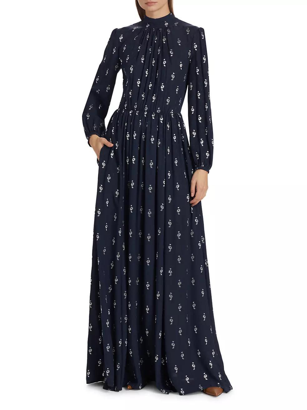 Filippa Floral Silk-Blend Maxi Dress Product Image