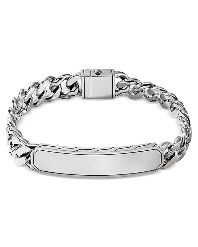 Mens ID Sterling Silver Curb Link Bracelet Product Image