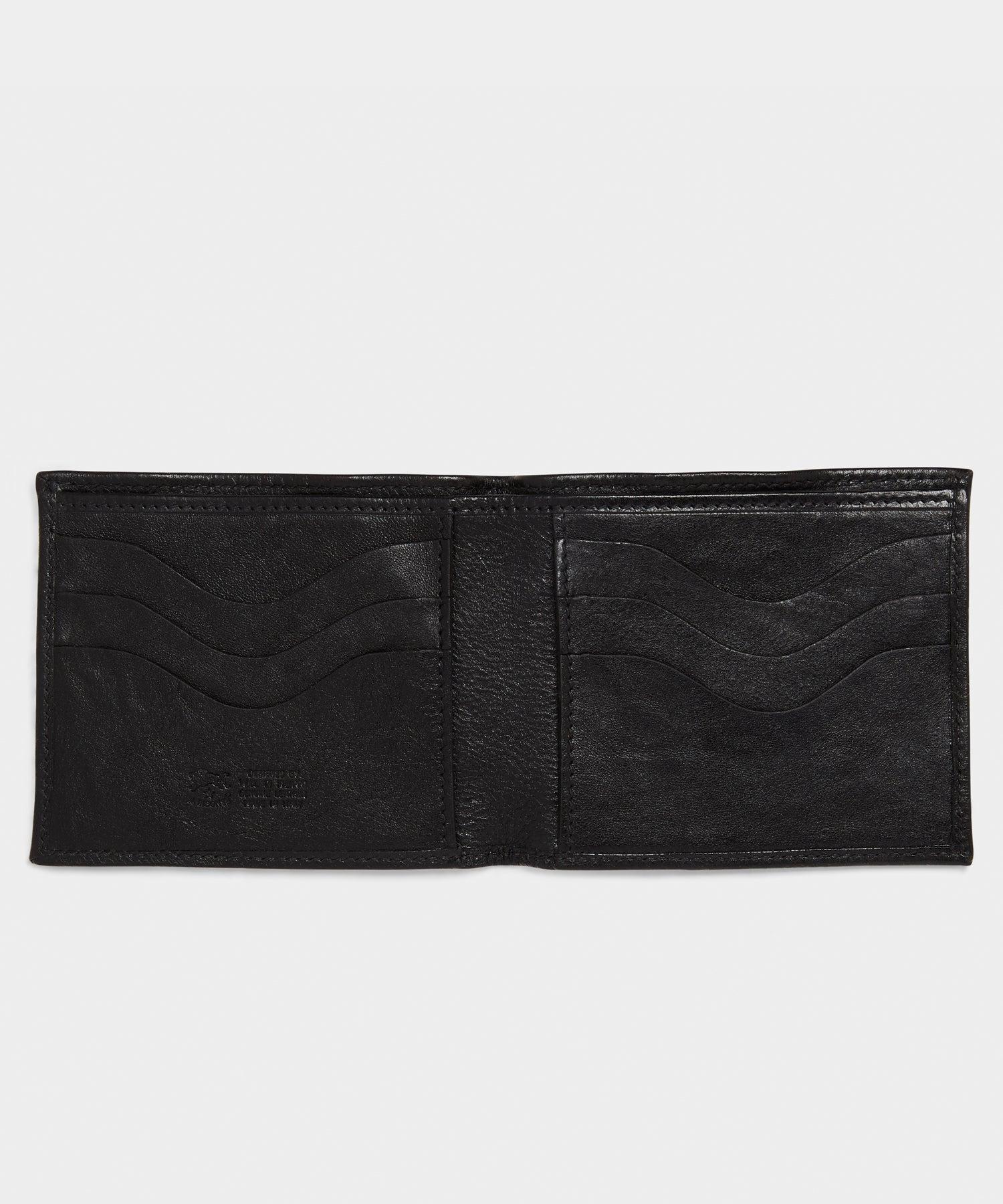 Il Bisonte Leather Bi-fold Wallet in Black Product Image