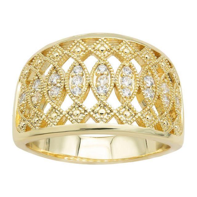 City Luxe Gold Tone Cubic Zirconia Pave Open Work Ring, Womens Gold Tone Clear Product Image