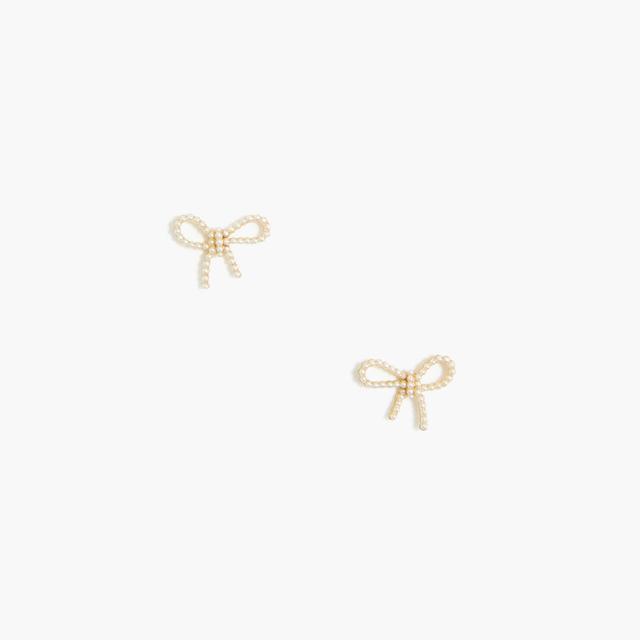 Pearl bow stud earrings Product Image