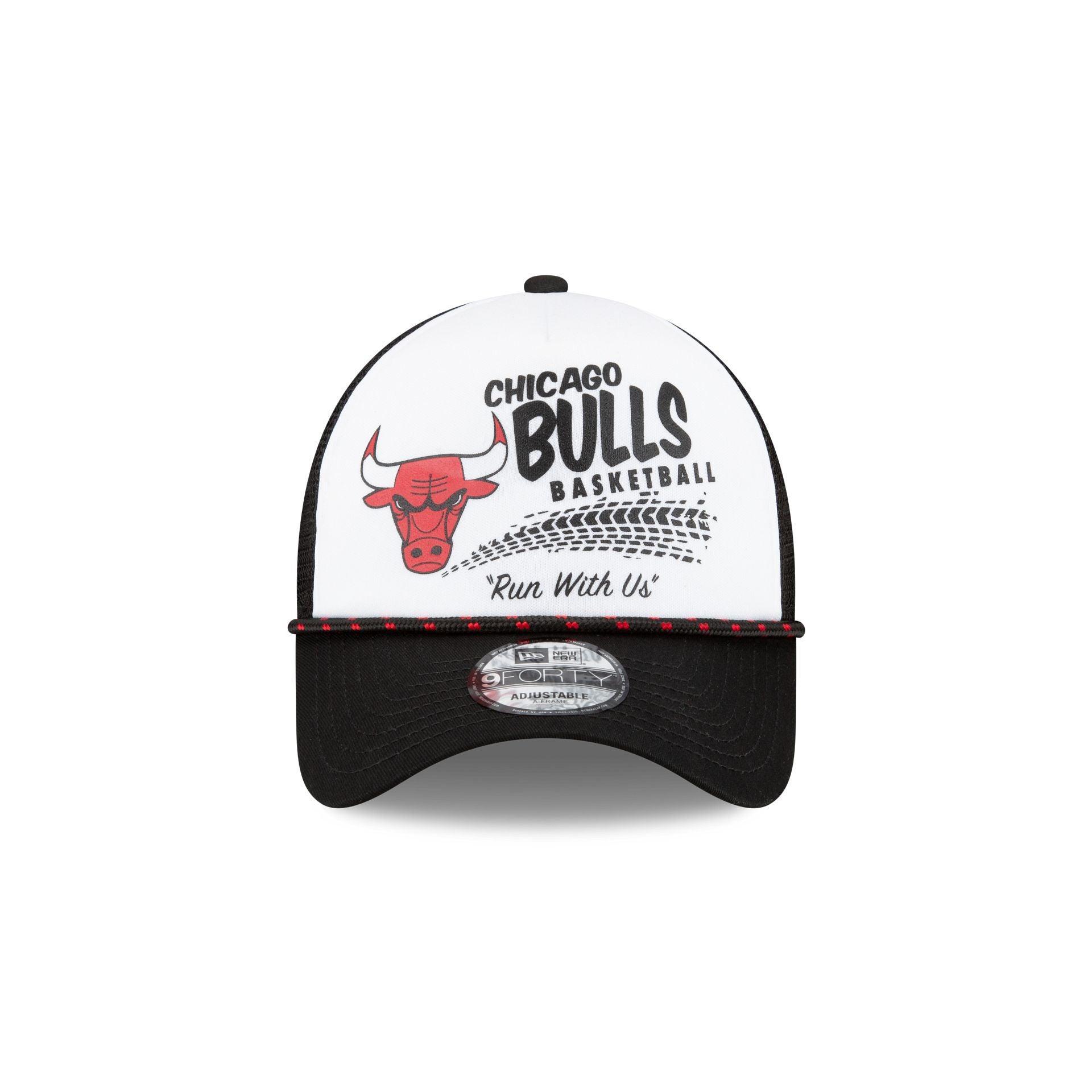 Chicago Bulls 2024 Rally Drive White 9FORTY A-Frame Trucker Hat Male Product Image