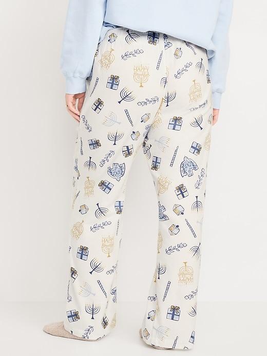 Mid-Rise Printed Flannel Pajama Pants Product Image