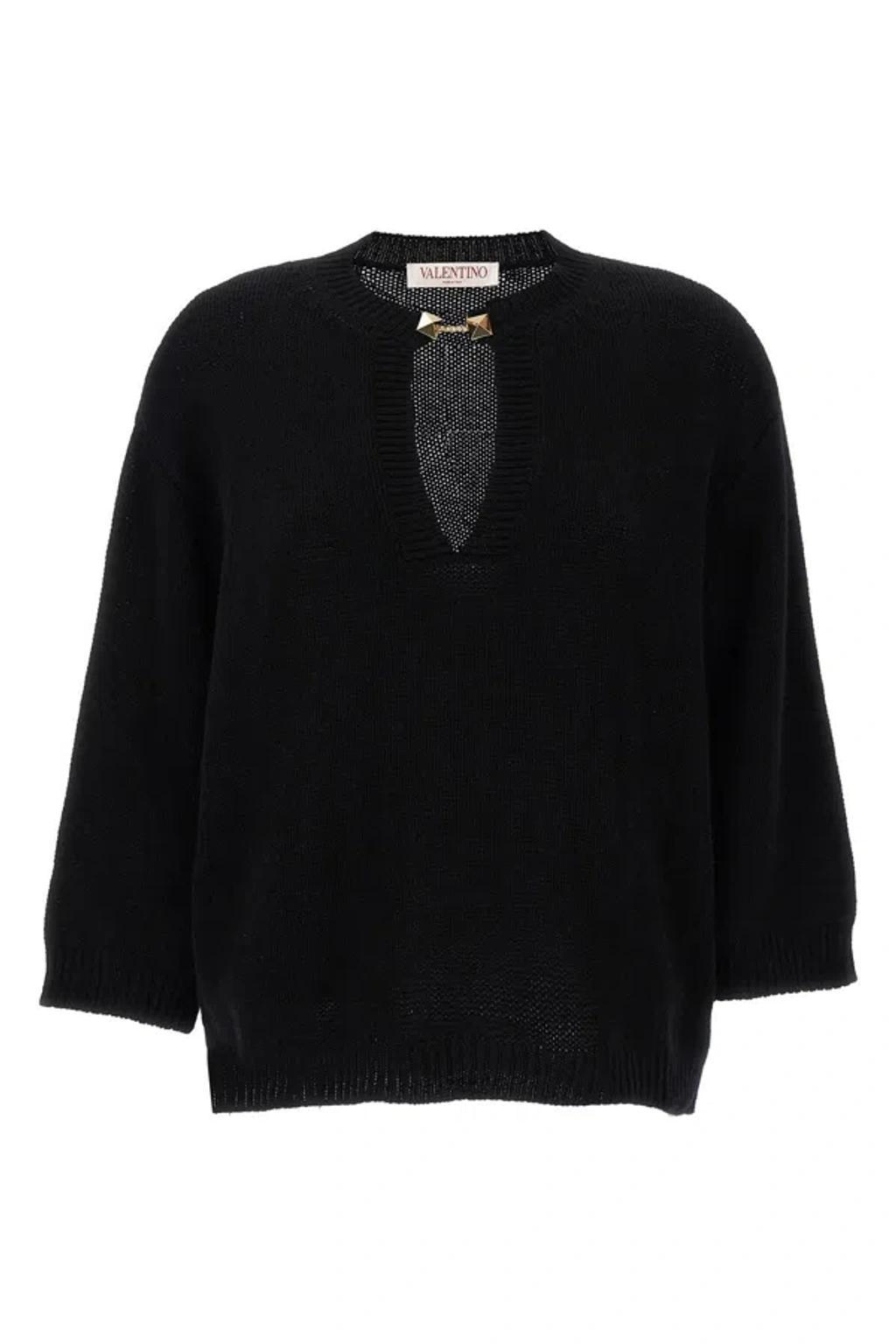 Garavani Women  Studded Detail Sweater In Black Product Image