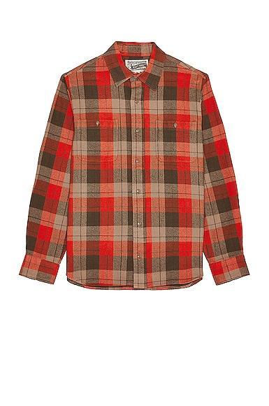 Schott Plaid Cotton Flannel Shirt in Dark Green Product Image