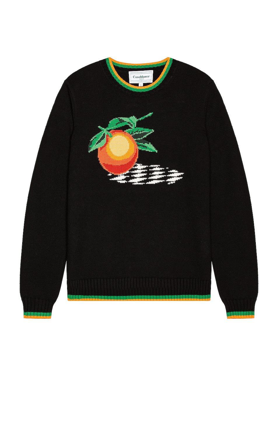 Casablanca Orange Intarsia Sweater in Black Product Image