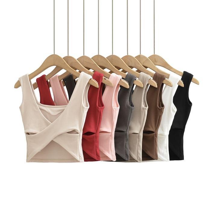 Square Neck Plain Tank Top Product Image