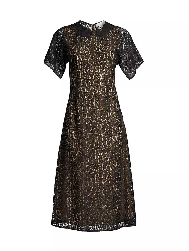 Leopard Lace Midi-Dress Product Image