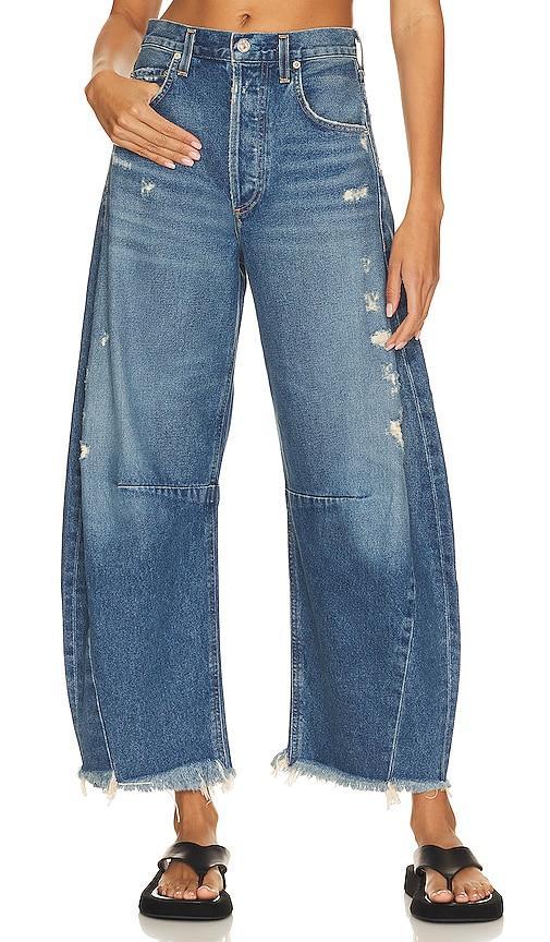 Womens Horseshoe Straight Wide-Leg Jeans Product Image