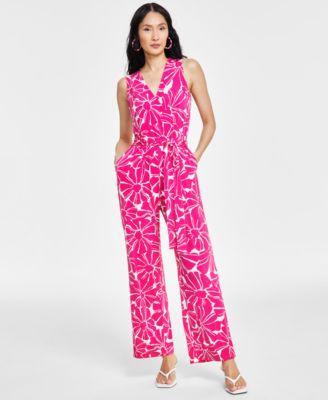 Women's Sleeveless Tie-Waist Jumpsuit, Created for Macy's  Product Image