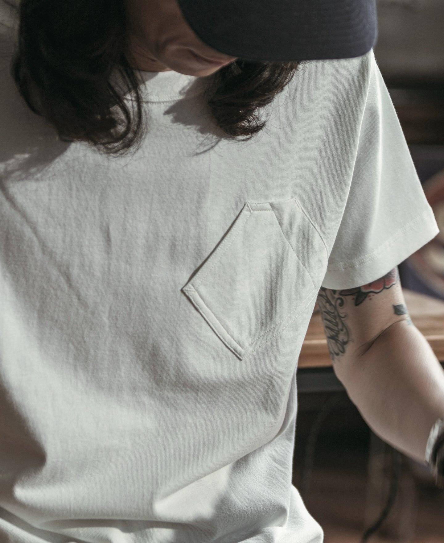 1930s Slanted Pocket Tubular T-Shirt - White Product Image