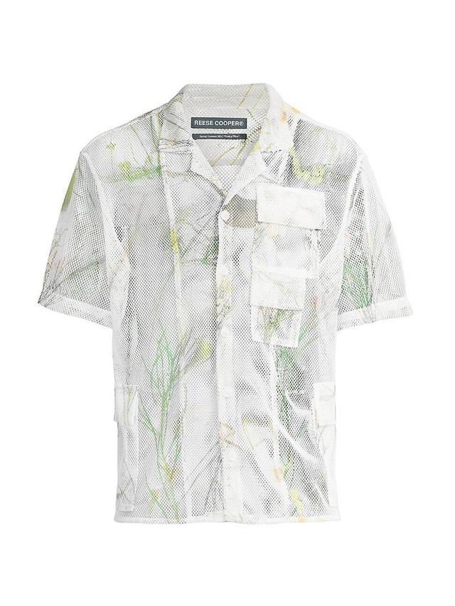 Mens Desert Brush Print Mesh Short-Sleeve Shirt Product Image