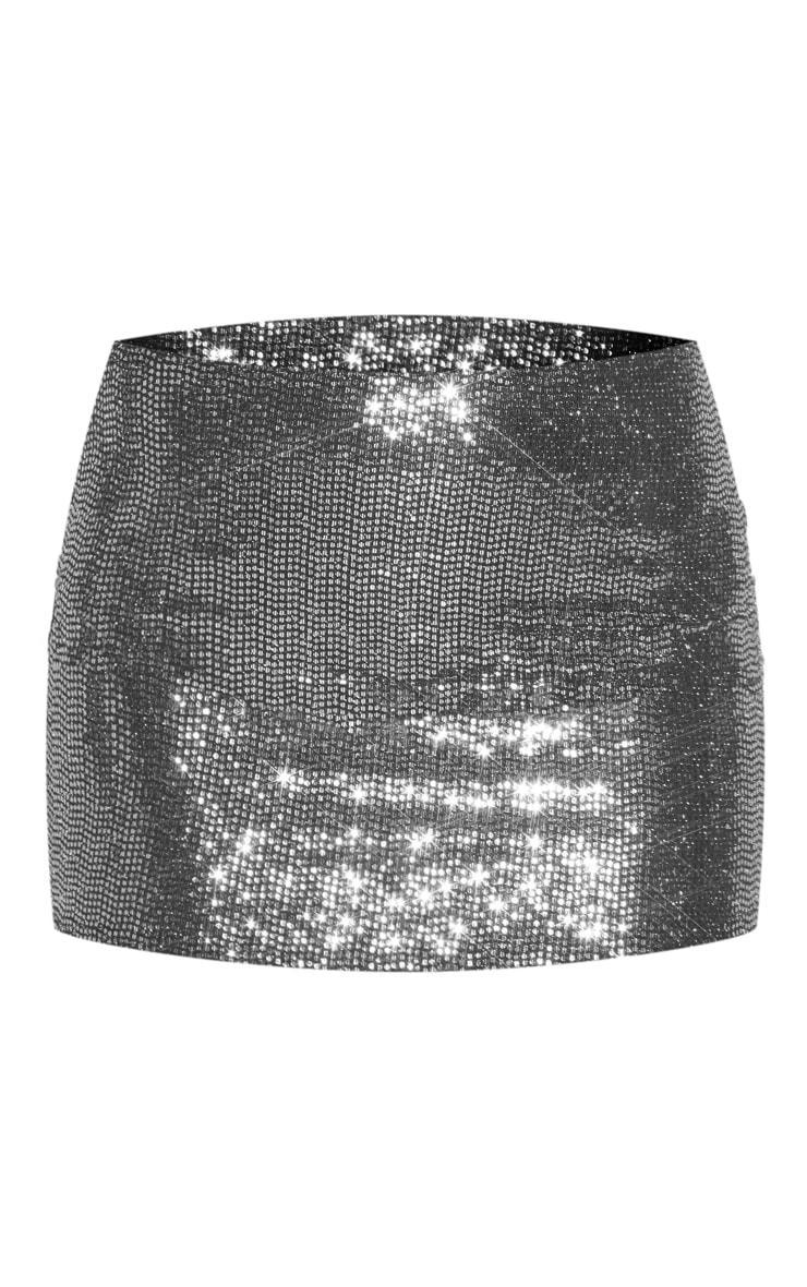 Black Sequin Mini Skirt Product Image