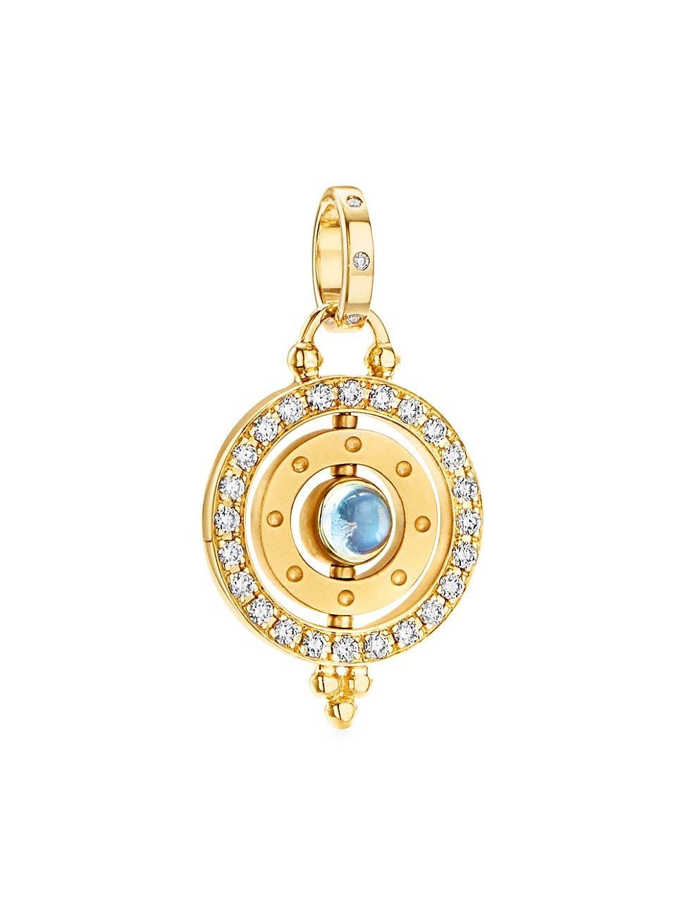 Womens Celestial 18K Yellow Gold Diamond Orbit Pendant Product Image