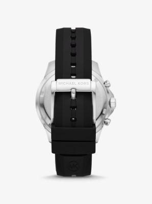 Oversized Nolan Silver-Tone and Silicone Watch Product Image