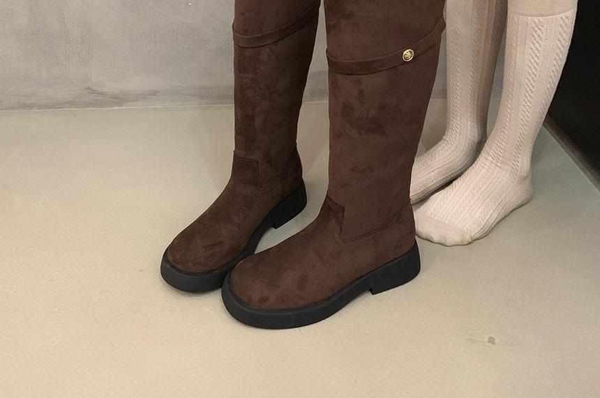 Faux Leather Tall Boots Product Image